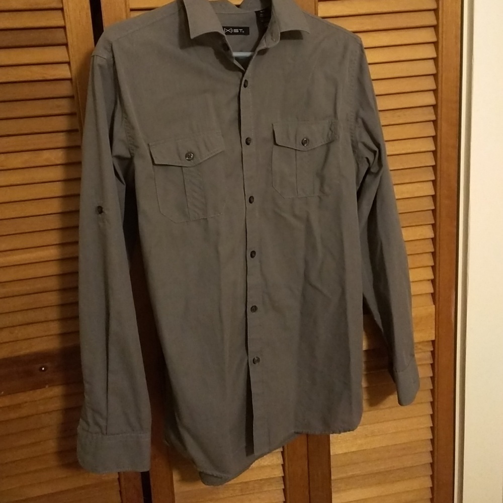 Grey button down dress shirt
